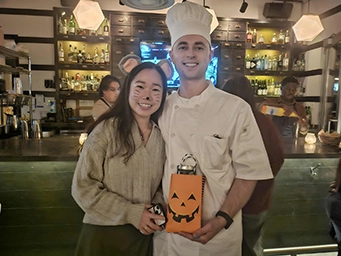 student dressed as rat and student dressed as chef