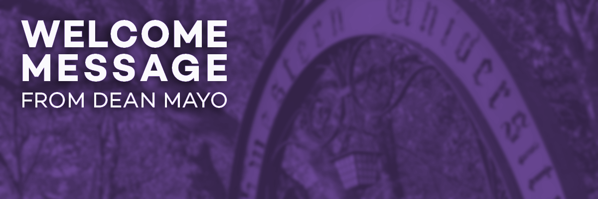 Welcome Message from Dean Mayo